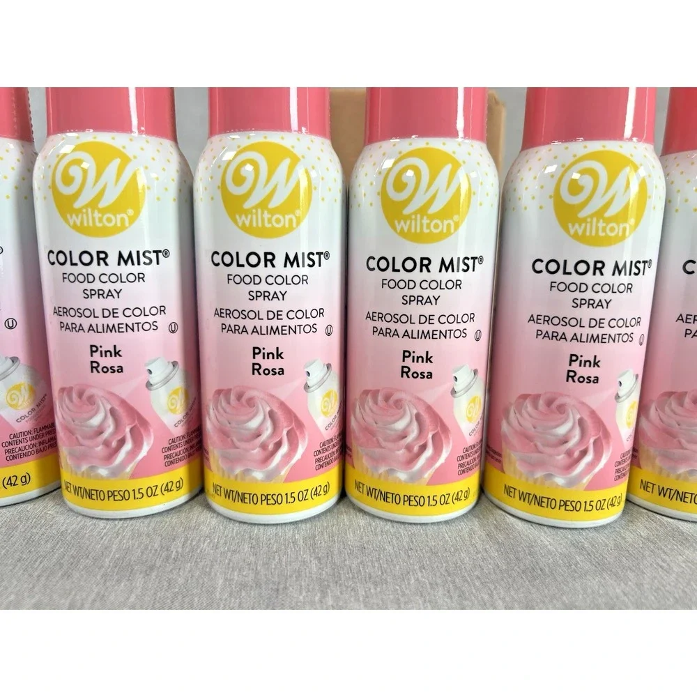 6 WILTON 1.5 PINK COLOR MIST FOOD‎ SPARY Baking HOLIDAY WEDDING CAKE Decorating